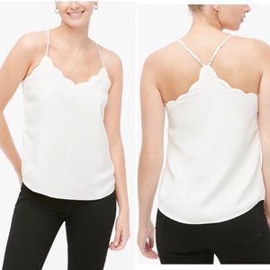 J. Crew Factory Ivory Scalloped Camisole Size 10